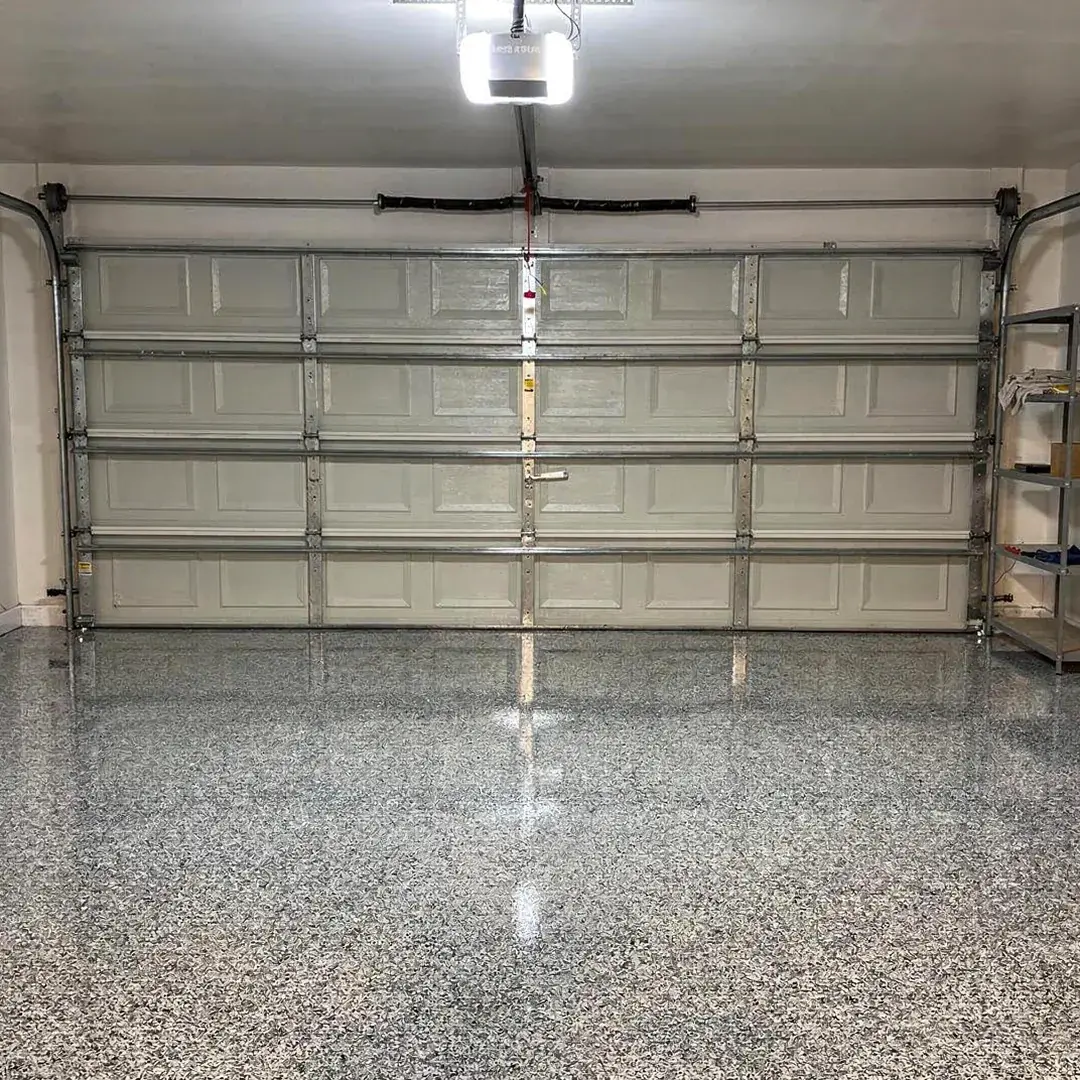 Domino (FB-411) flake polyaspartic garage floor