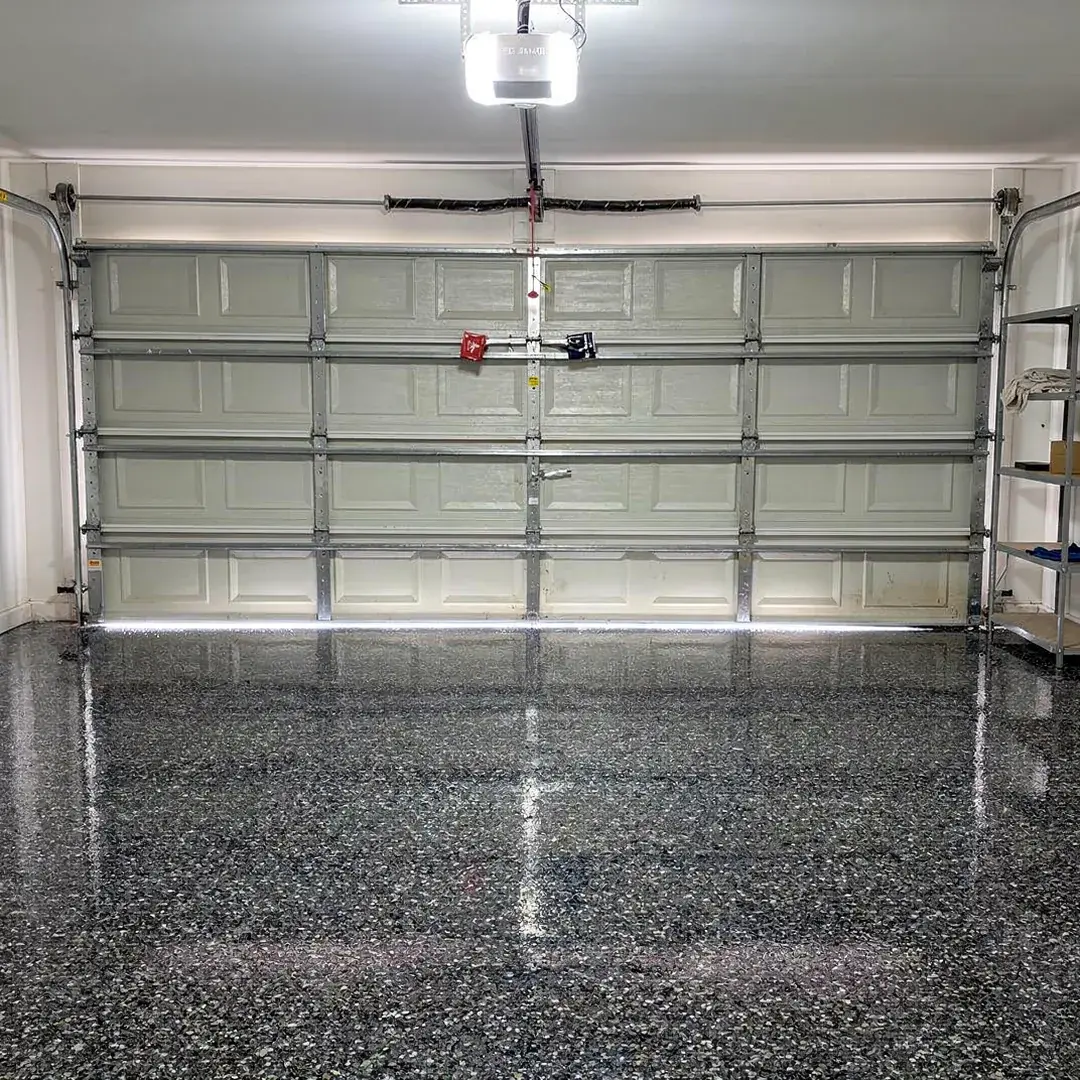 Nightfall (FB-715) flake polyaspartic garage floor